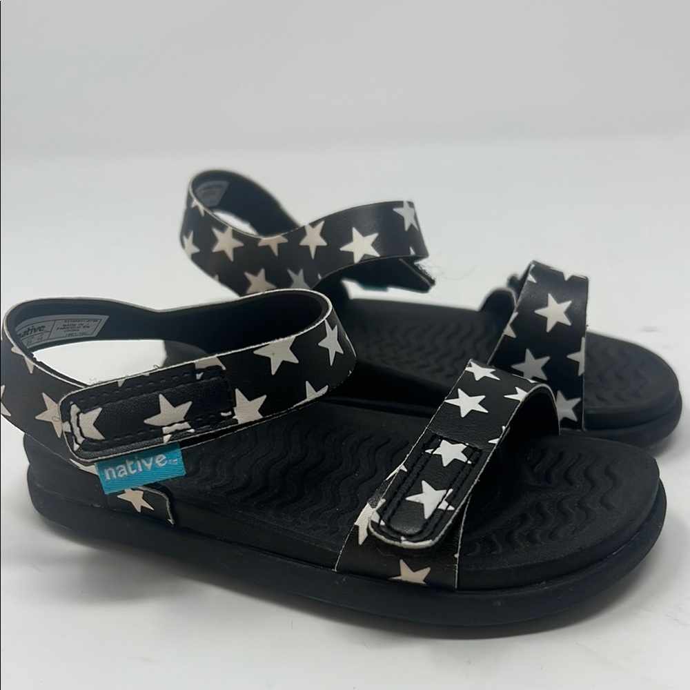 Native Black and White Star Sandals size 9t toddler NWOT
